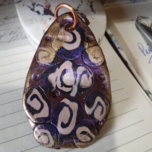 hand made polymer pendant boho style.....